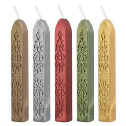 Pack of 5 Solid Color Sealing Wax Sticks for Envelopes, Invitations, and Gifts (Mixed color set 8)