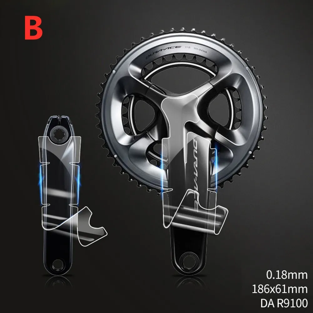 Bicycle Crank Protector Stickers Decals Road Bike Adhesive TPH Film For SRAM/SHIMAN0 Cycling Crankset Protector Stickers Parts