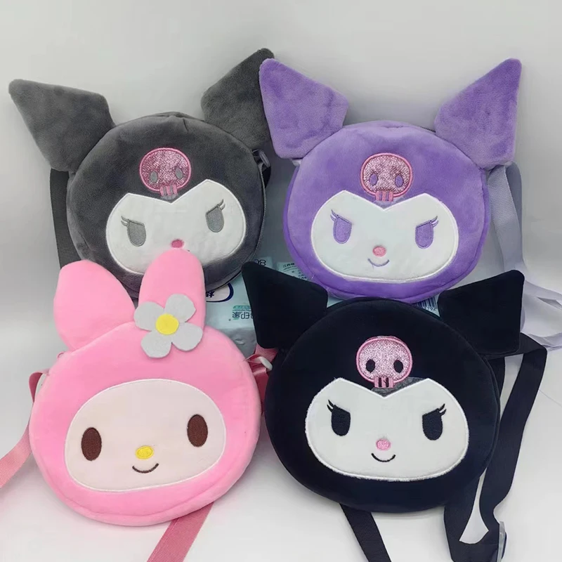 Bella Borsa A Tracolla Sanrio Superstar Kuromi Borsa A Tracolla Per Bambini In Peluche Nera, Viola O Grigia