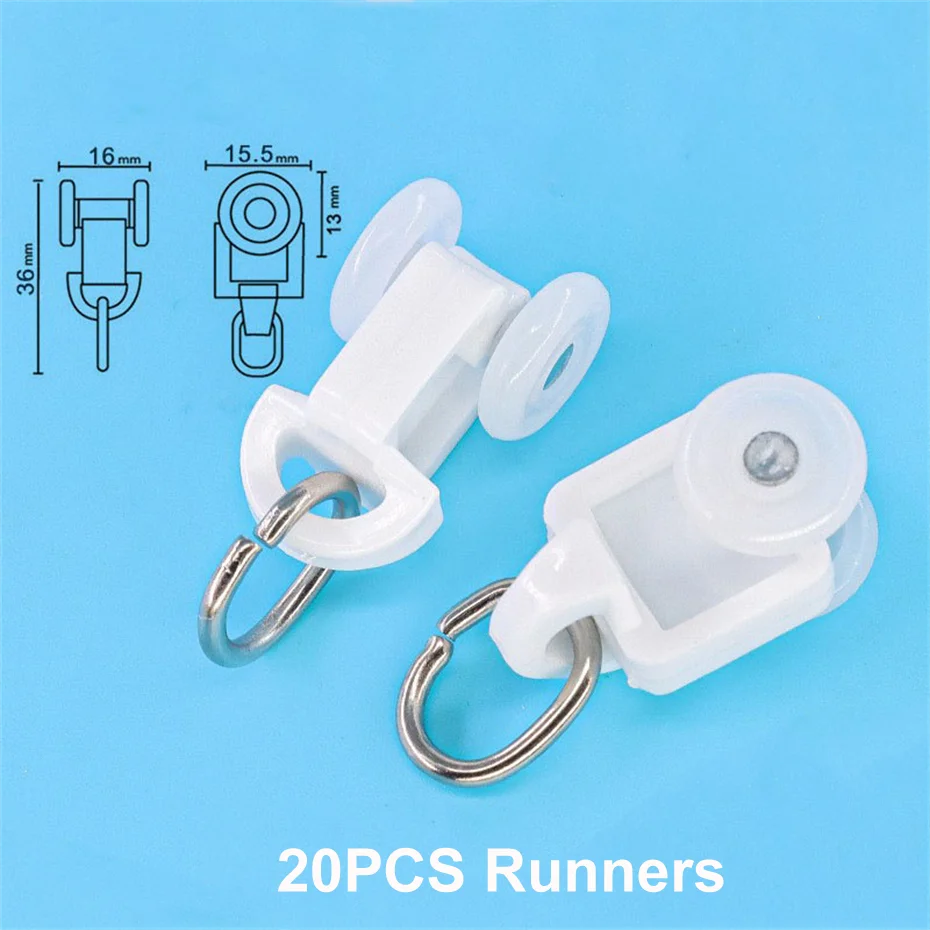 High Quality Curtain Track Quiet Runners for Dooya S Curtain Track Electronic Curtain Accessory 20PCS,Tuya Smart Track System 50 pcs curtain pulley curved track accessories home accessory roller white ceiling