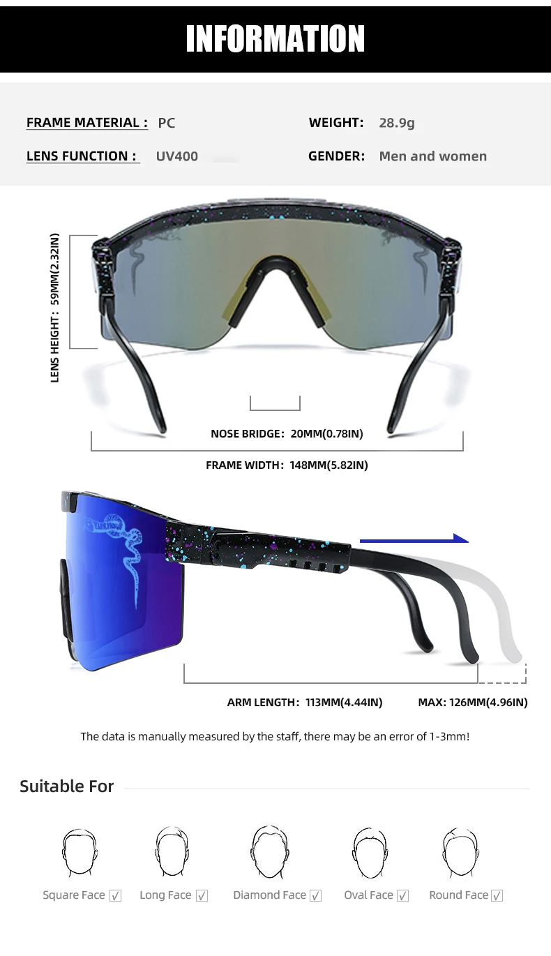 Cycling Glasses Brand Men Women Outdoor Sports Goggles UV400 Cycling Sunglasses MTB Bike Bicycle Party Running Windproof Protection Eyewear