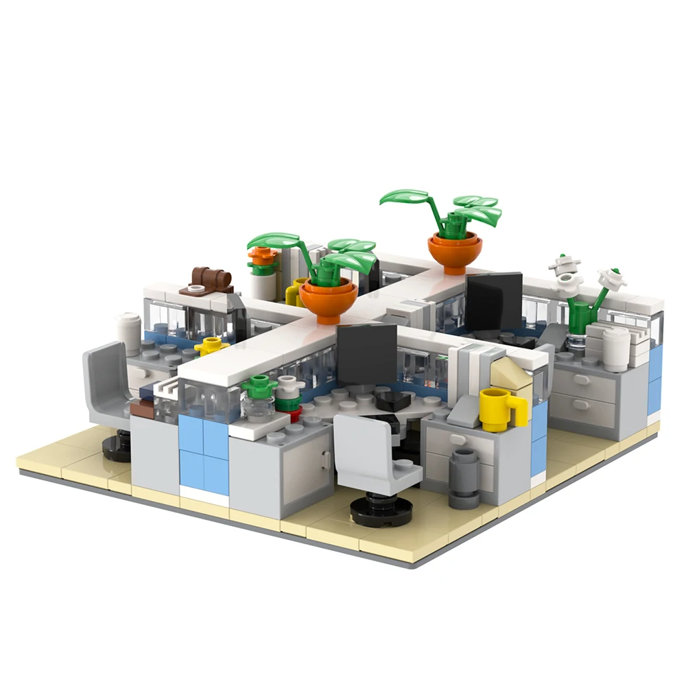 Mooxi City Company Schreibtisch 349 Stück Moc Ziegel Street View kompatible Action figur Bausteine Spielzeug für Kinder Geschenk Moc4072 – Detail 2