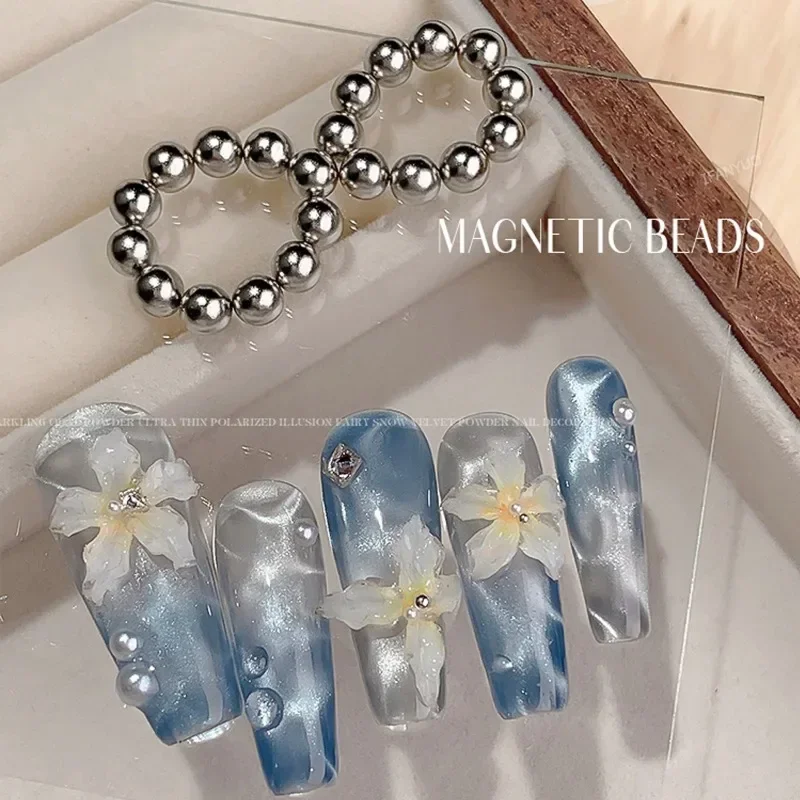String 20 Nail Art Magnetic Balls Strong Multi-functional Magnet Water Ripple Cat's Eye Nail Gel Magnet Beads Salon cat eye nail tool,magnetic nail art tools,magnetic nail tools