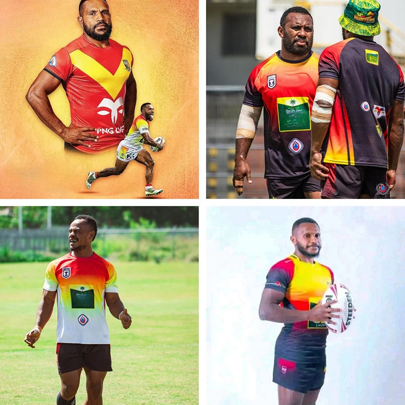 Orchids/Crusaders/Papua New Guinea PNG Kumuls player training T-shirt/Blues model HERITAGE premium jersey