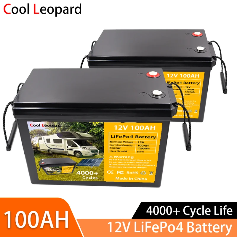 

12V 100Ah Lithium Iron Phosphate Solar Battery for RV Truck Forklift Lift Truck Field Emergency Backup LiFePO4 Phosphate Battery