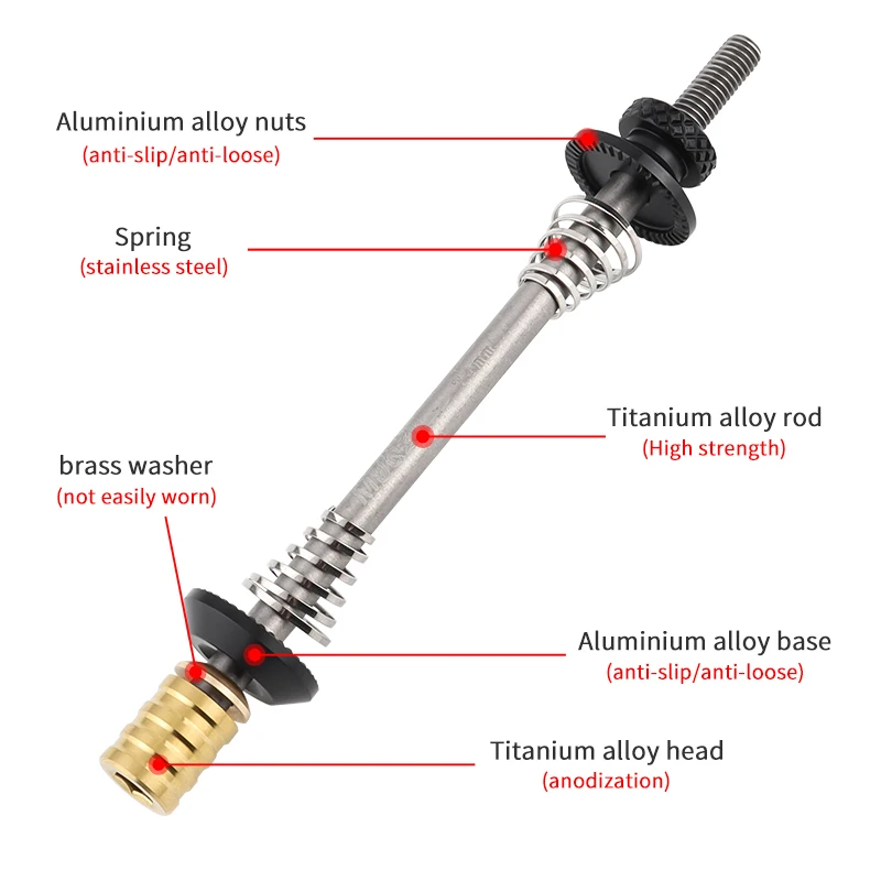 MUQZI Titanium Quick Release Skewers 74mm 85mm 100mm 130