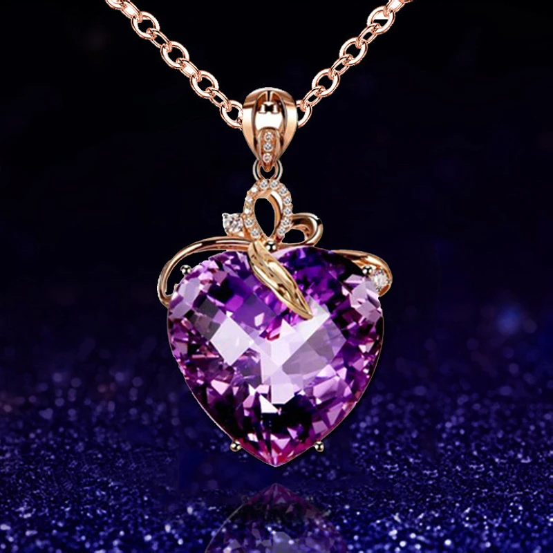 Sterling Silver Heart Shape Gemstone December Birthstone Necklace, 18