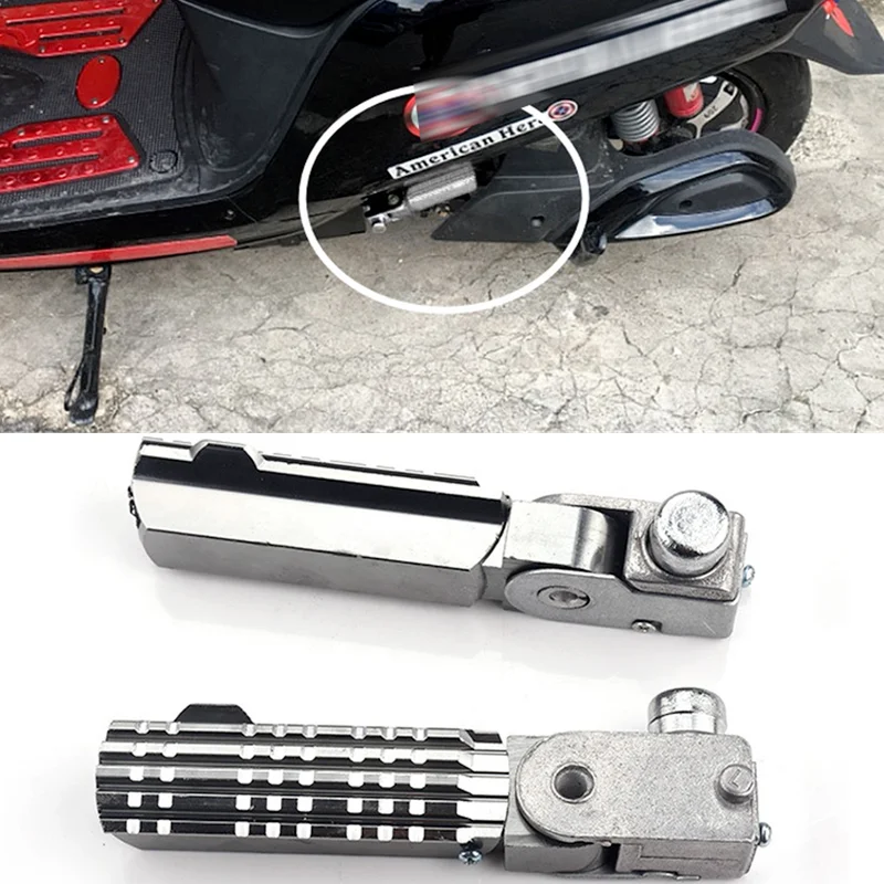 2x Folding Foot Cnc Electric Scooter Back Pedal Rear Nonslip Rest
