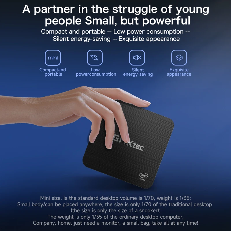 GMKtec G2 Mini PC Windows 11 Pro Intel 12th Gen Alder Lake N100 Mini PC DDR5 12GB RAM 512GB ROM WiFi 6 BT5.2 Desktop Computer 6