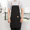 Customizable Canvas Aprons with Your Logo For Business Work Apron Cafe, BBQ,Nail,Bakery Kitchen Chef Waitress Unisex With Pocket 2