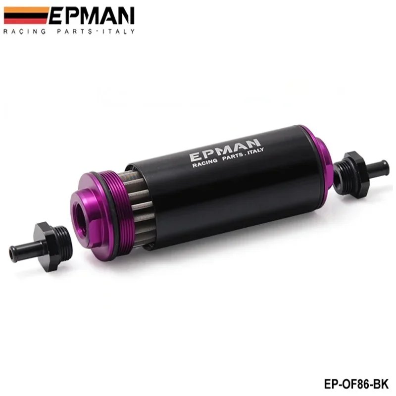 100 Micron 8.6MM Aluminum High Flow Fuel Inline Petrol Filter Car Truck EP-OF86 fuel filter