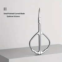 New Butterfly Shape Eyebrow Scissors Curved Blade Cuticle Scissors Professional Stainless Steel Manicure Trimmer Hair Remover To 1