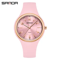 Elegant Quartz Watch with Large Dial - Unisex Lightweight Waterproof Timepiece with Luminous Display (Pink)