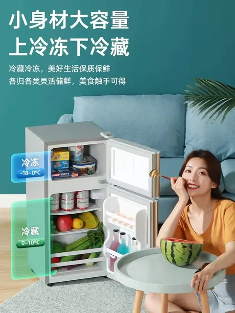 household use new Small refrigerator , small dormitory rental, mini energy-saving office, double door refrigerator 2