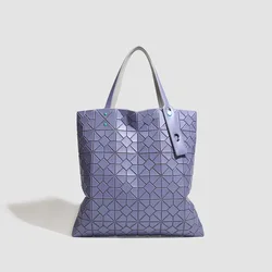 Urban Minimalist Geometric Tote Bag - Large Capacity PVC Handheld & Single Shoulder Bag (PURPLE)