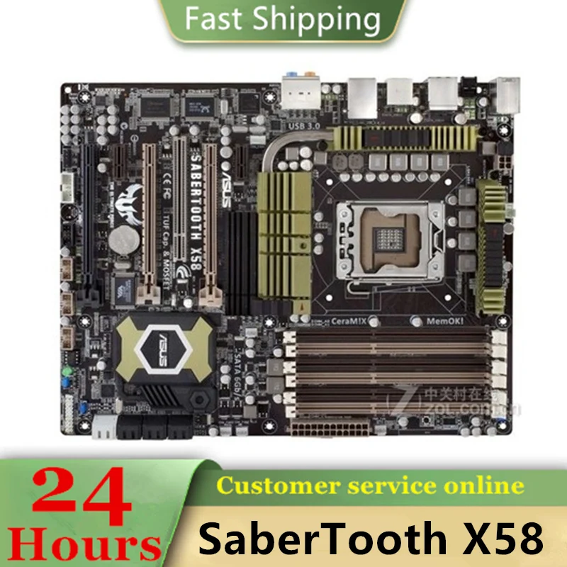 

SaberTooth X58 Used original LGA 1366 LGA1366 DDR3 24GB USB2.0 SATA2 Desktop Mainboard