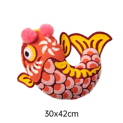 Description Picture 4 of itemRed Cushion Cover Decorative Pillow Joy Chinese Traditional Lucky Fish Embroidery Cushion Cover Sofa Chair Bedding Coussin