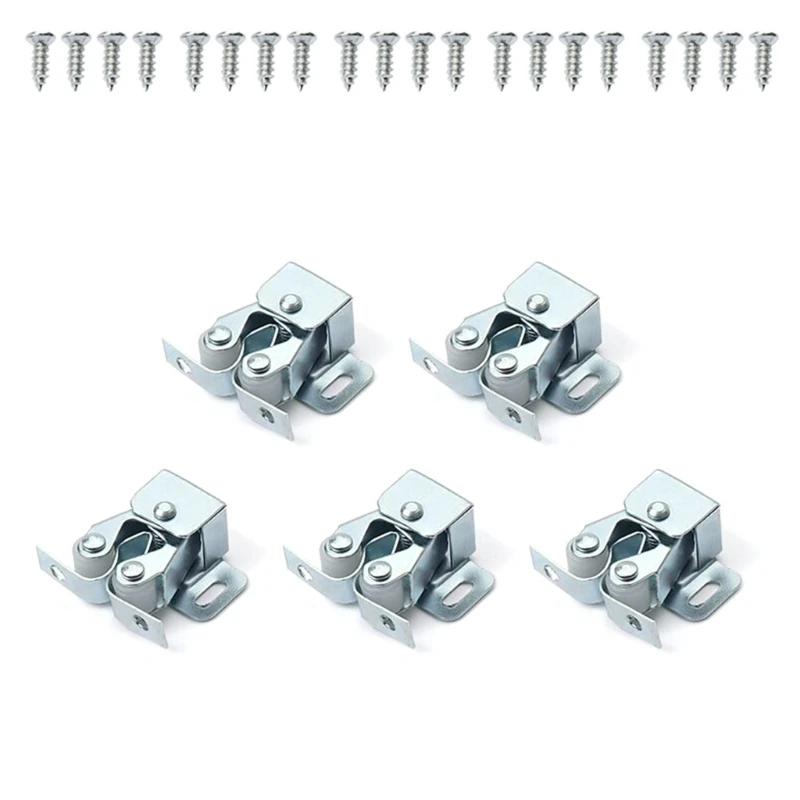 Set of 5 double door catches easy installation closet catches strong hold steel door latch