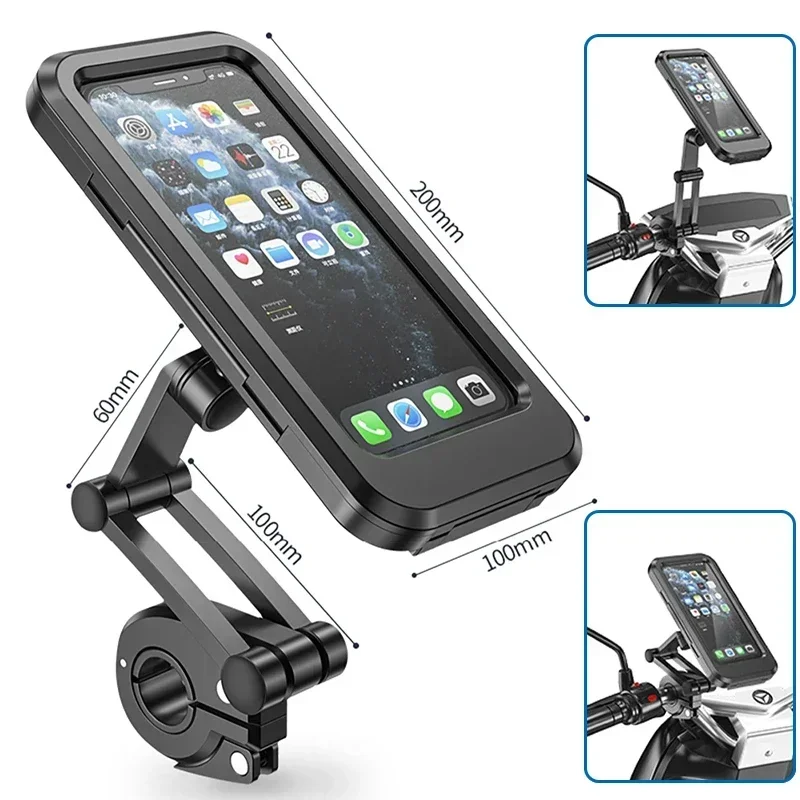 All-Weather 360° Rotatable Phone Holder with Touch-Sensitive Design for Bicycles and Motorcycles
