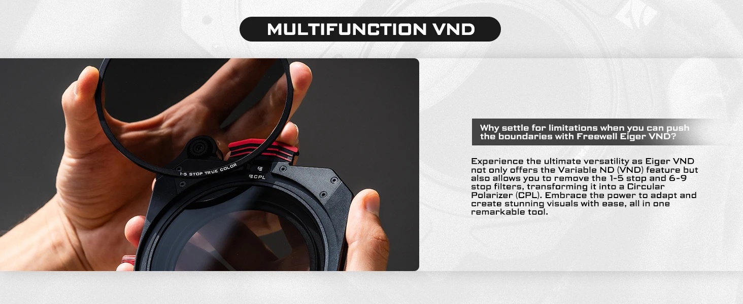 True Color VND1-5 Stop, VND6-9 Stop, CPL Filter Compatible only with Eiger Matte