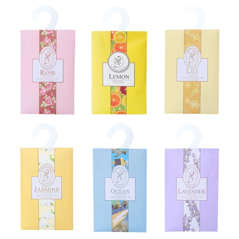 6pcs Hanging Sachets Air Freshening Scented deodorant sachet bags fragrance bags for Clothes Shoes Drawer Closet Wardrobe Car Bedroom Home
