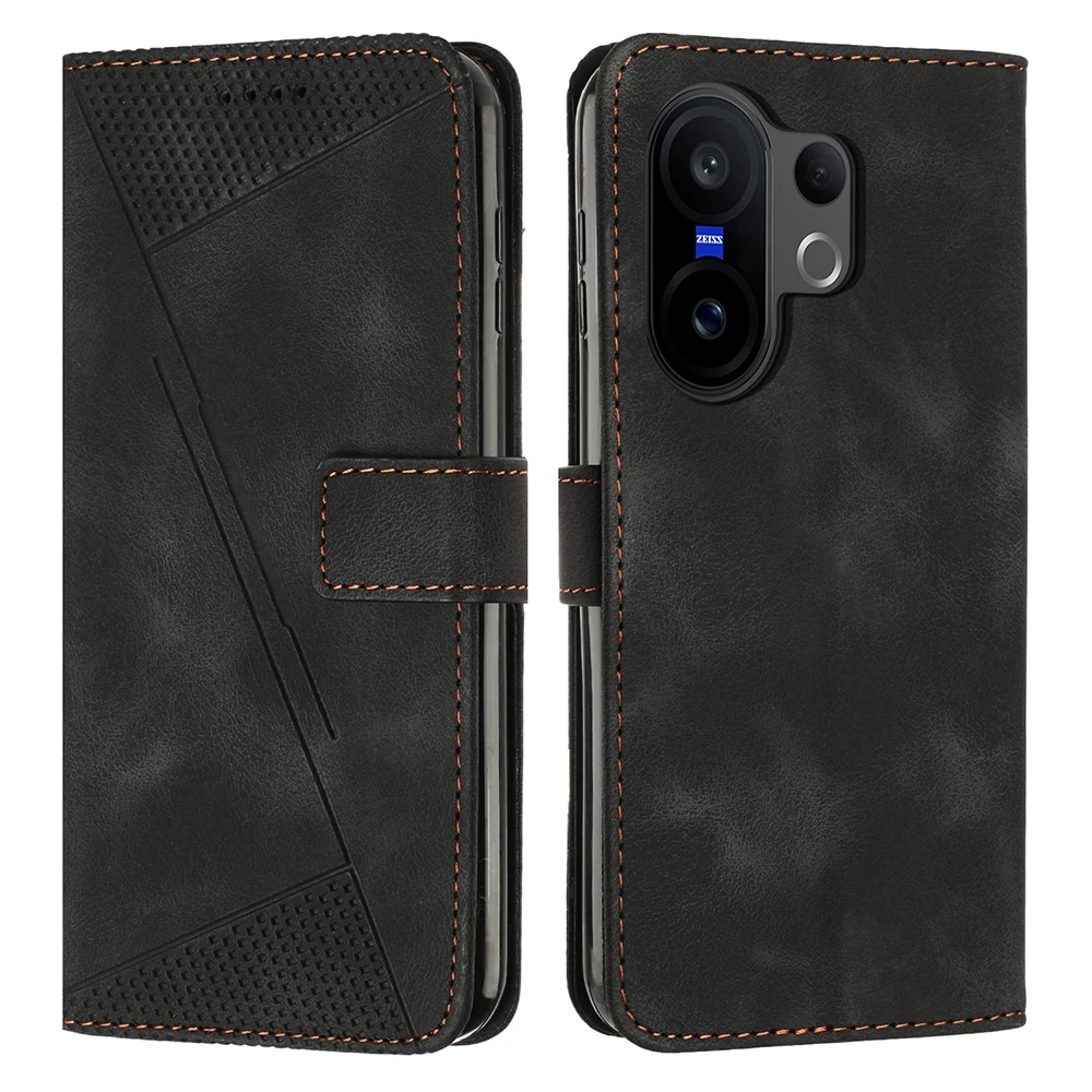 Geometric Leather Wallet Flip Case - Premium Back Cover
