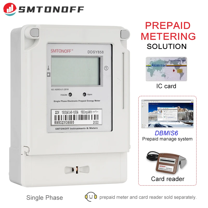 

single phase Prepaid Energy Meter Power Consumption Monitor kWh Meter Wattmeter 220V/380V 240V/415V 50/60Hz