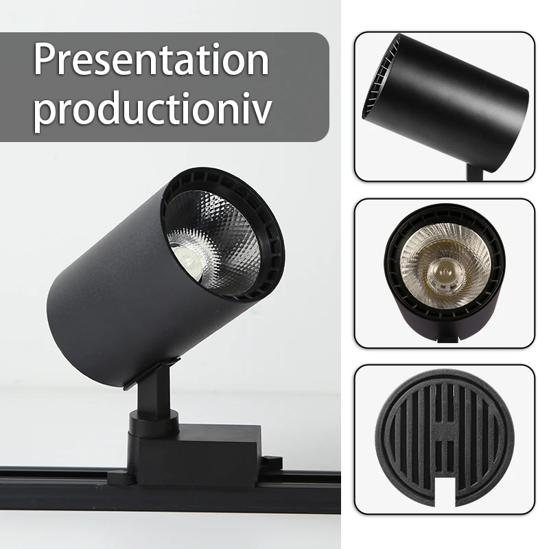 Led Track Light Set COB Track Lighting 3 colorchangable Wall Lamp Rail  110V Spot Lights Led 30W Spotlight Clothing Store Shop 4