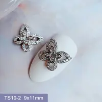 10pcs Kawaii Butterfly Alloy Zircon Crystals Rhinestones Jewelry Nail Art Parts Decorations Nails Accessories Charms Supplies 2