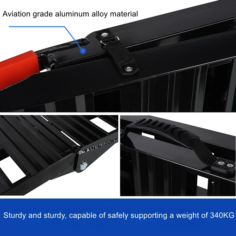 Motorcycle loading transportation trailer loading unloading climbing ladder aluminum alloy ramp folding ladder