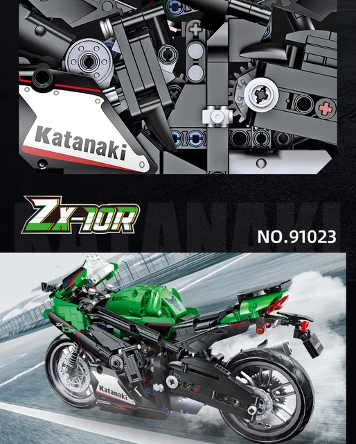 High-Tech Kawasaki Ninja ZX-10R Motorcycle Racing Locomotive