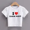 Diy Your Text Couple Design Print Pattern Customize Summer Short Sleeve O Neck Cropped Navel Women Crop Tops Fashion T-Shirt 2