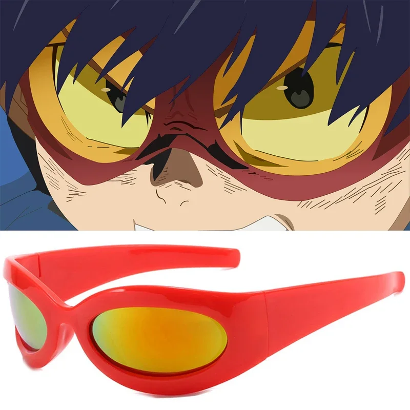 

Anime Tengen Toppa Gurren Lagann Simon Cosplay Glasses Adult Unisex Red Eyewear Sunglasses Halloween Costume Accessory Props