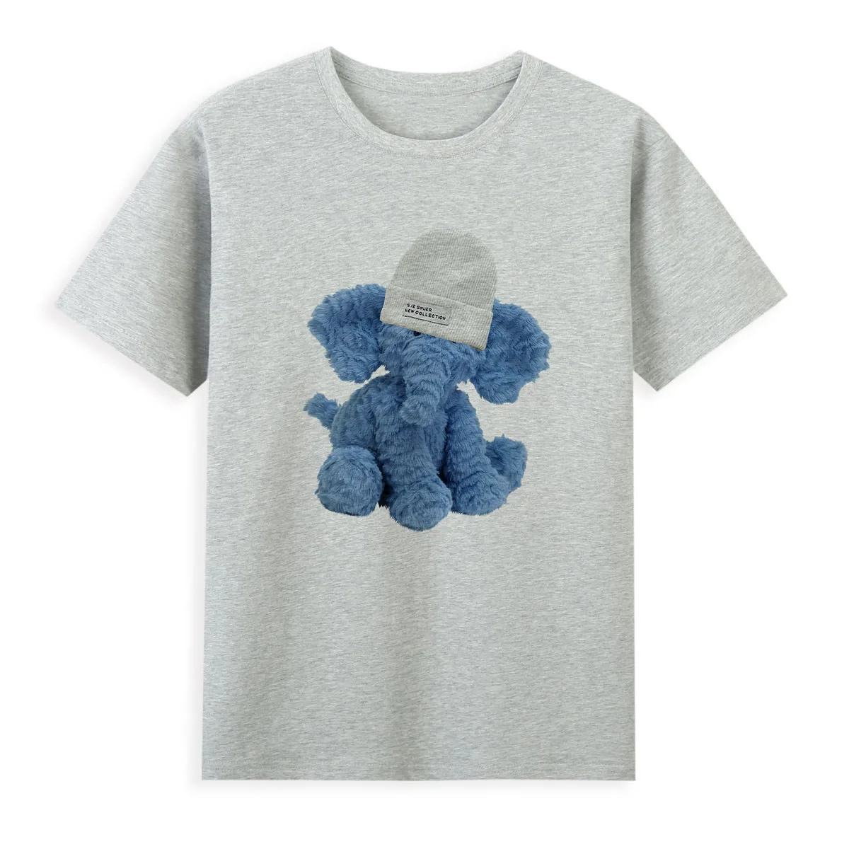

Plush Blue Elephant T-shirt Summer Short Sleeve Casual Tees Female Top Cheap Women's Clothing A0120