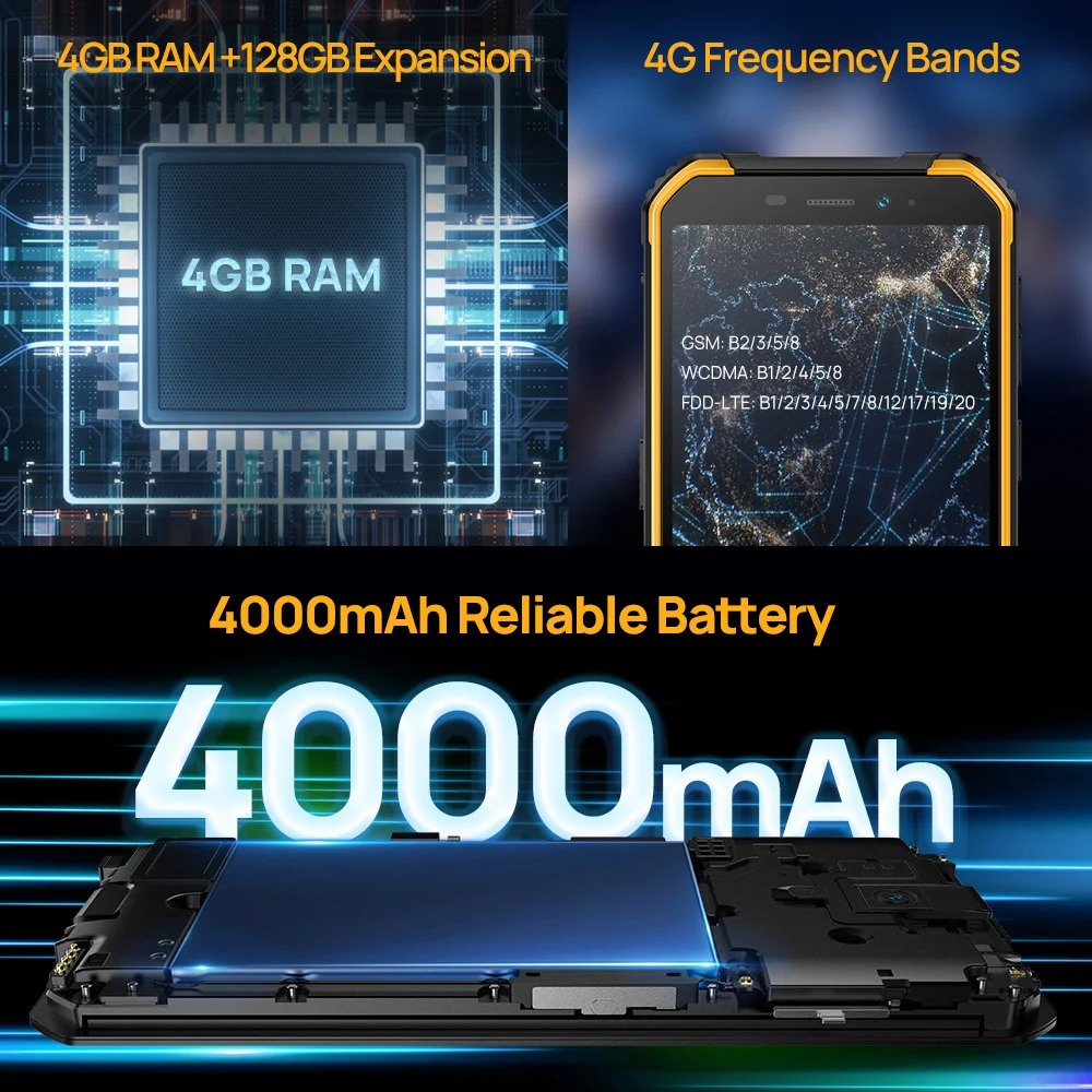 Ulefone Armor X6 Pro Waterproof Rugged Smartphone Quad Core 4GB+32GB 5.0Inch Display Android 12 Mobile Phone 4000mAh Battery NFC