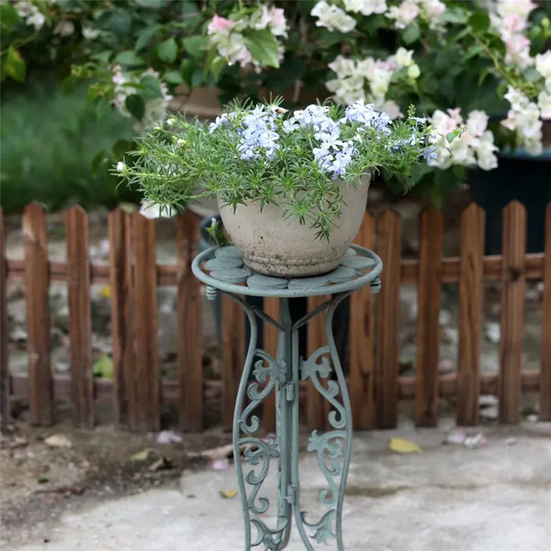 20 Inch French Country Iron Planter Pot Stand Flower Stool Garden Yard Balcony Decoration