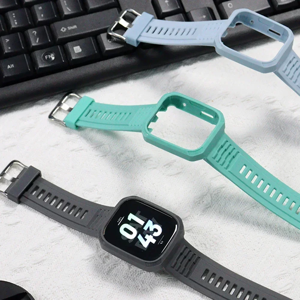 Silicone Protective Case & Strap for Smartwatch - Sport Band & Cover Combo
