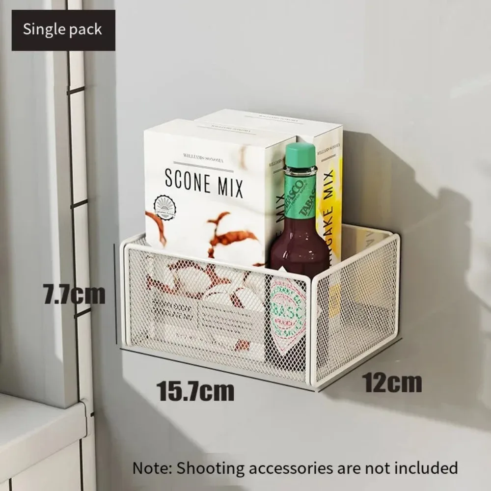 Metal Refrigerator Magnetic Shelf No-Punch Square Refrigerator Rack Multifunctional Durable Kitchen Storage Shelves Home