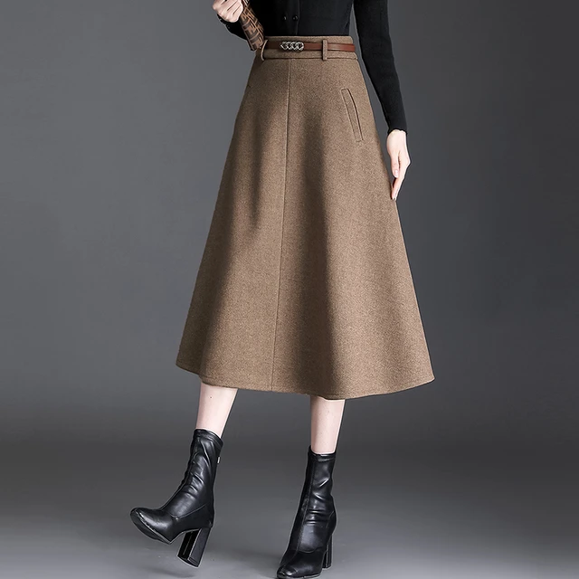 New Women Skirts Autumn Winter High Waist Plus - Women Patchwork