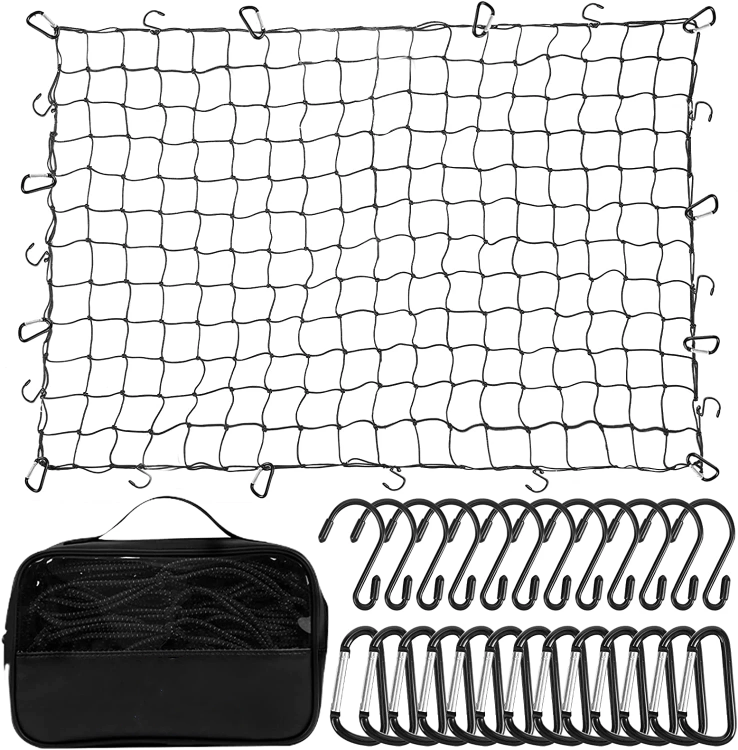 Reflective Cargo Net For Truck Pickup Bed Latex Elastic Cargo Luggage pickup-truck-cargo-safety-net-bednet