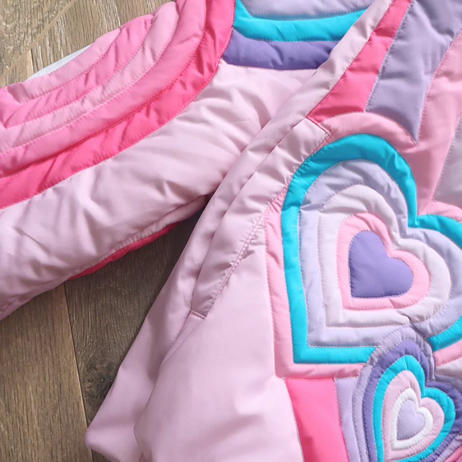 ERL HEARTS PUFFER JACK Parkas Men Women 1:1 Top Quality Patchwork Thicken Down Jacket Coats 6