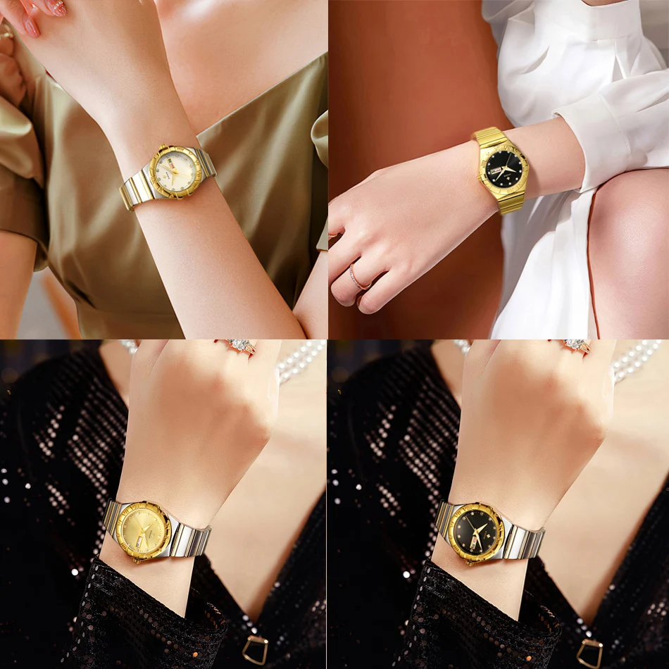 WWOOR Fashion Women Watches Top Brand Ladies Luxury Waterproof Steel Watch  Dress Elegant Small Female Quartz Bracelet Watches