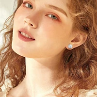 925 Silver Moissanite Stud Earrings Small Elegant Unisex Set