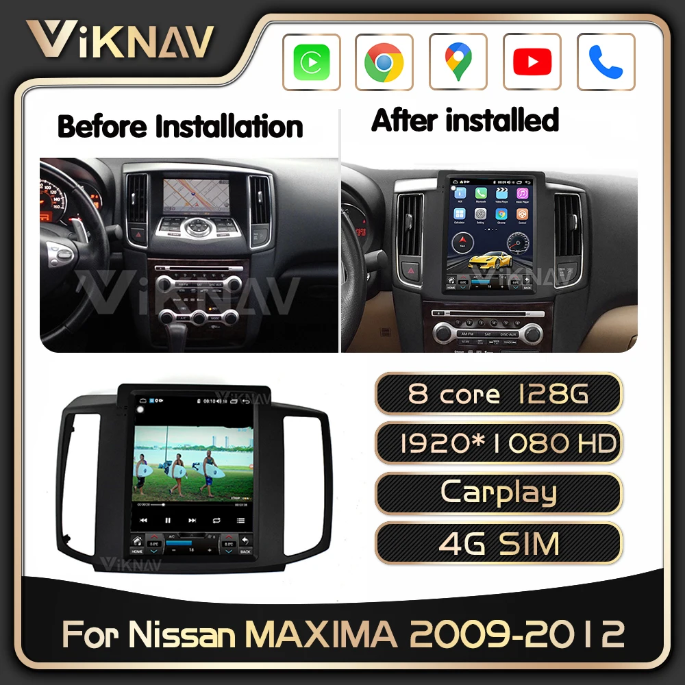 

Newest Android Autoaduio For Nissan MAXIMA 2009-2012 Upgrade Multimedia Player 8 Core Car Radio GPS Navigation Head Unit Screen