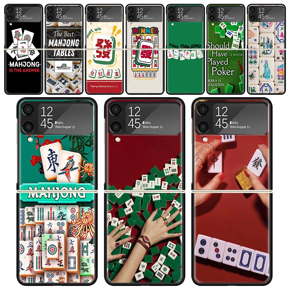 Custodie Creative Mahjong Per Samsung Galaxy Z Flip 4 5 3 Z Flip4 Flip5 Flip3 Zflip4 Zflip3 Zflip5 5G Hard Pc Antiurto Fundas