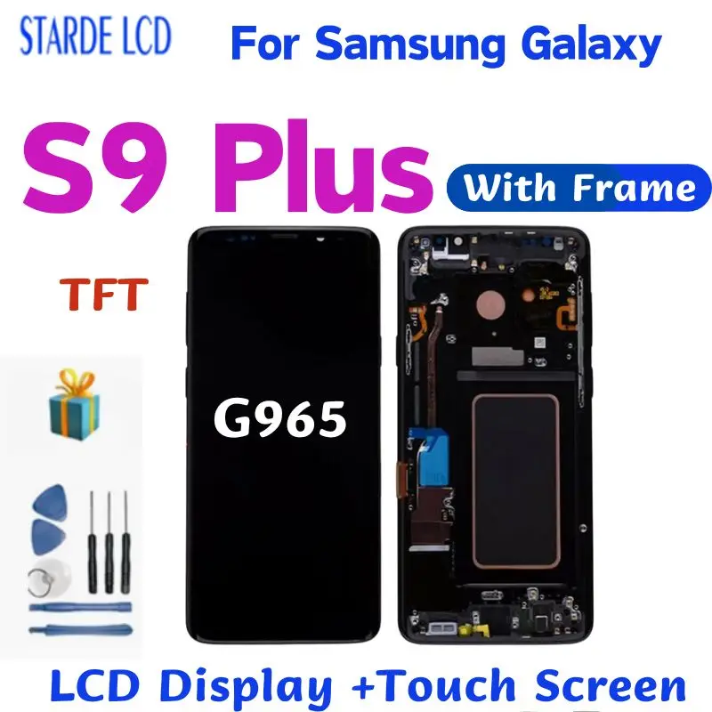 100% Test LCD For Samsung Galaxy S9 PLUS G965A G965U G965F LCD Display Touch Screen Digitizer Assembly TFT With Frame