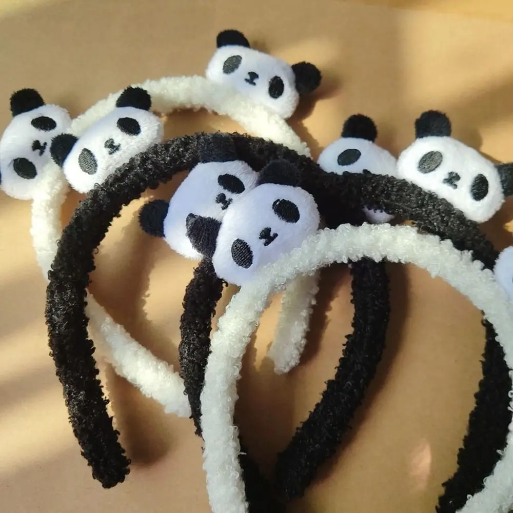 Description Picture 6 of itemDesign Wash Face Plush Animal Doll Hair Rope Hairpin Brooch Chinese Style Headwear Women Hair Accessories Panda Headband