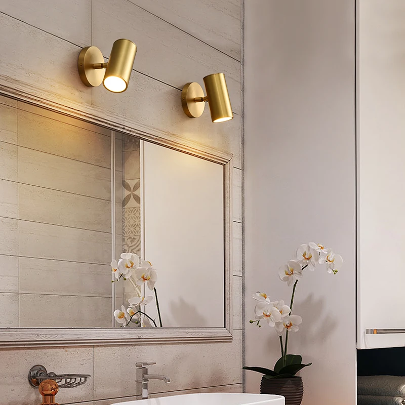 

Modern all-copper light luxury wall lamp simple bedroom bedside lamp living room creative personality bar lamp