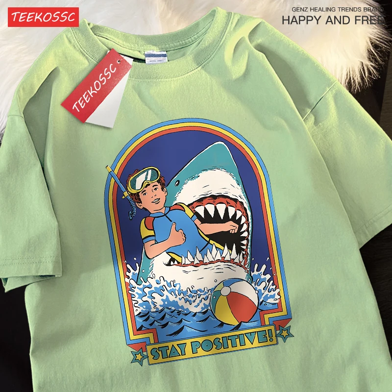 In einer verzweifelten Situation bleiben positiv T-Shirt Männer Frauen Straße Baumwolle Tops übergroße Sommer T-Shirts lässig lose T-Shirt – Detail 20