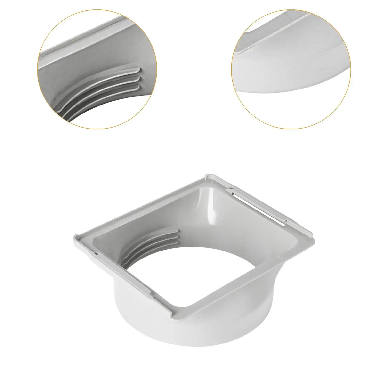 Portable Air Conditioner Hose Tube Connector Extension White Plastic Repair Adapter for Vent Kits